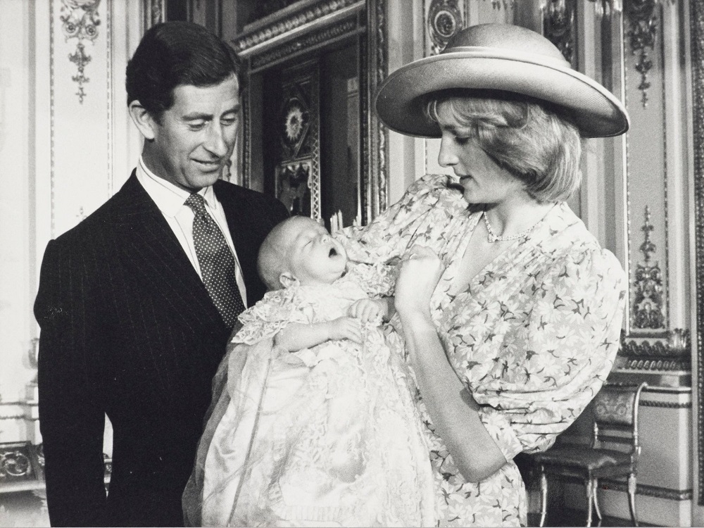 Prince William as a baby with Princess Diana and Charles