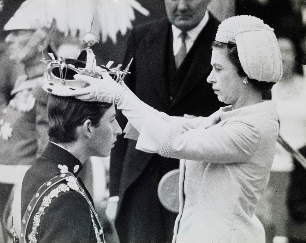 Charles, Prince of Wales being crowned at the Caernarvon Investiture