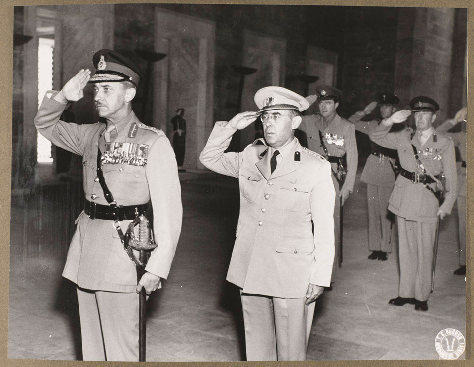Photograph of Field Marshal Sir Gerald Templer saluting