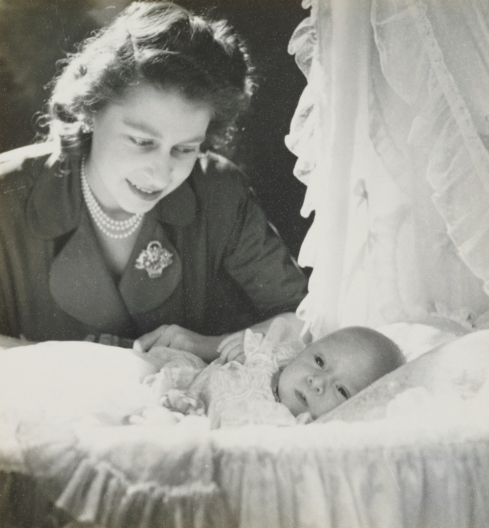 King Charles III as a baby with Queen Elizabeth II by Cecil Beaton