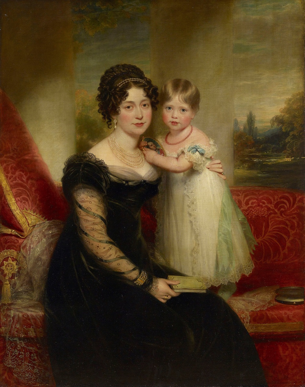 Portrait of Princess Victoria and Victoria, Duchess of Kent by William Beechey