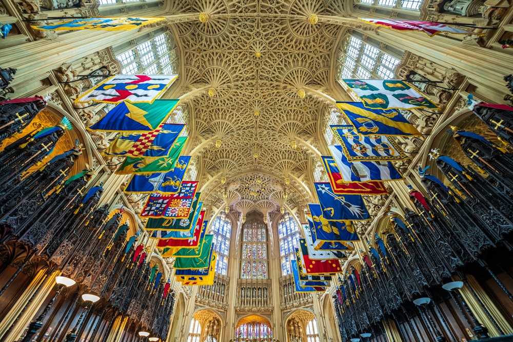 Order of the Bath flags in the Henry VII Lady Chapel at Westminster Abbey