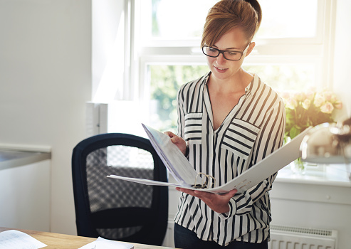 woman with file