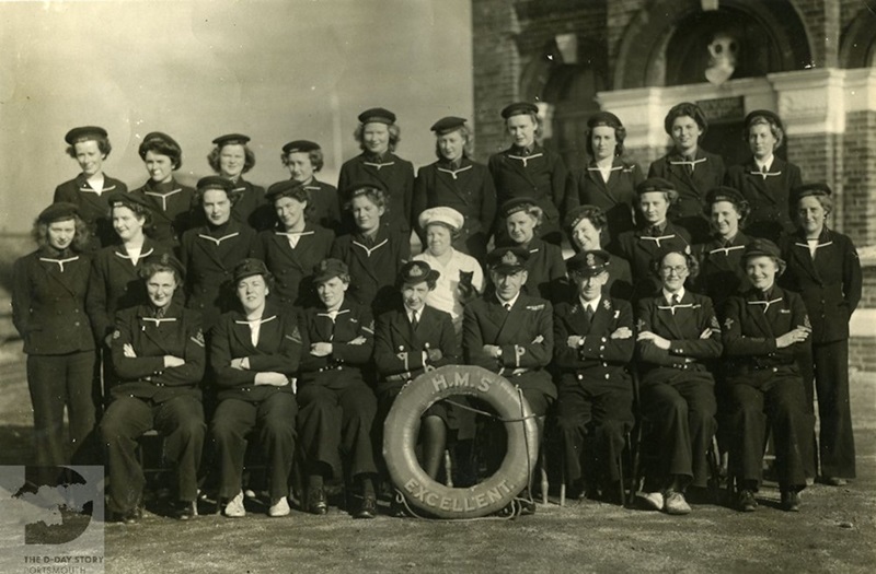 Wrens including Jean Sandford at HMS Excellent, Portsmouth, during the Second World War